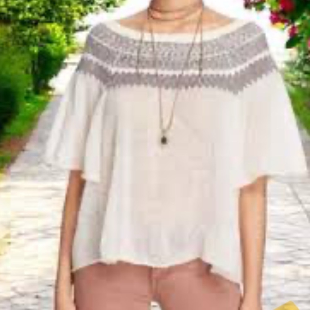 Free People Loch Lomond Flutter Sleeve Sweater Top Size XS - Picture 8 of 8
